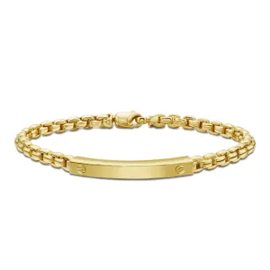 14K Gold Bold Venetian Chain Link ID Bracelet