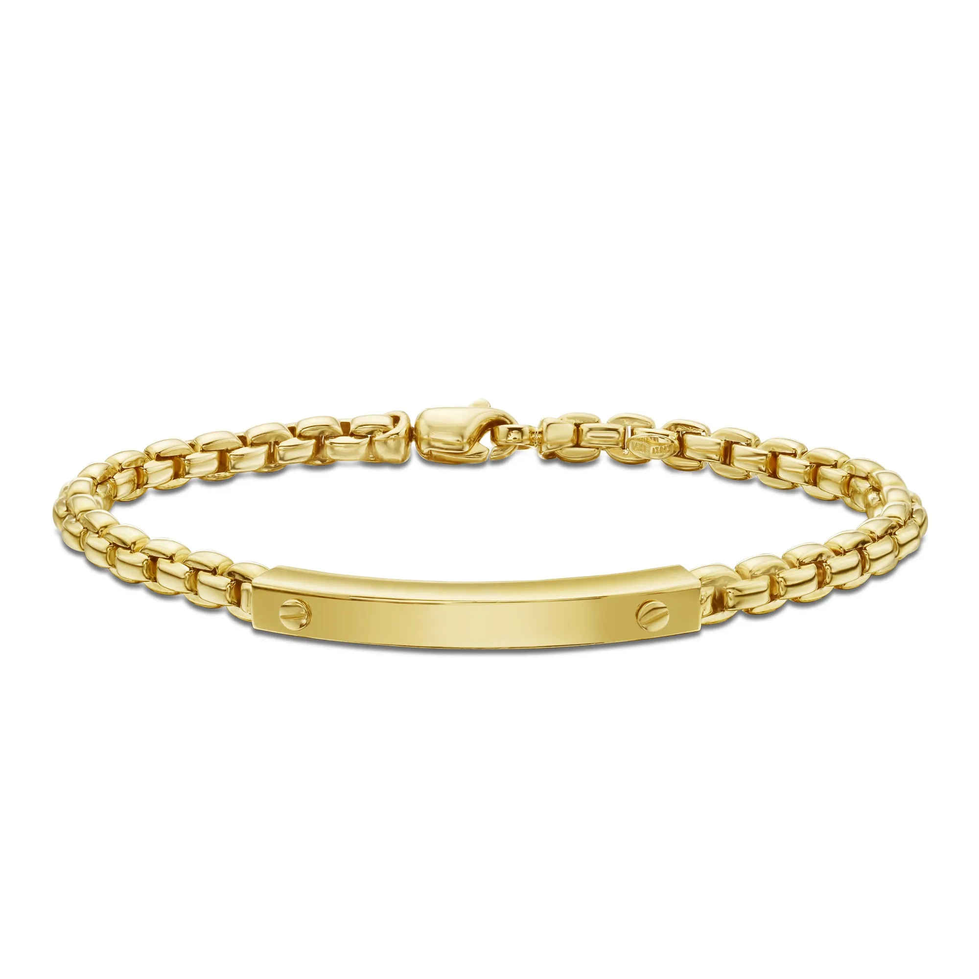 14K Gold Bold Venetian Chain Link ID Bracelet