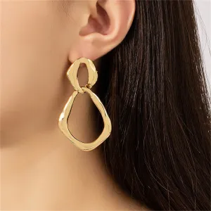 18K Gold-Plated Interlocked Rhombus Drop Earrings