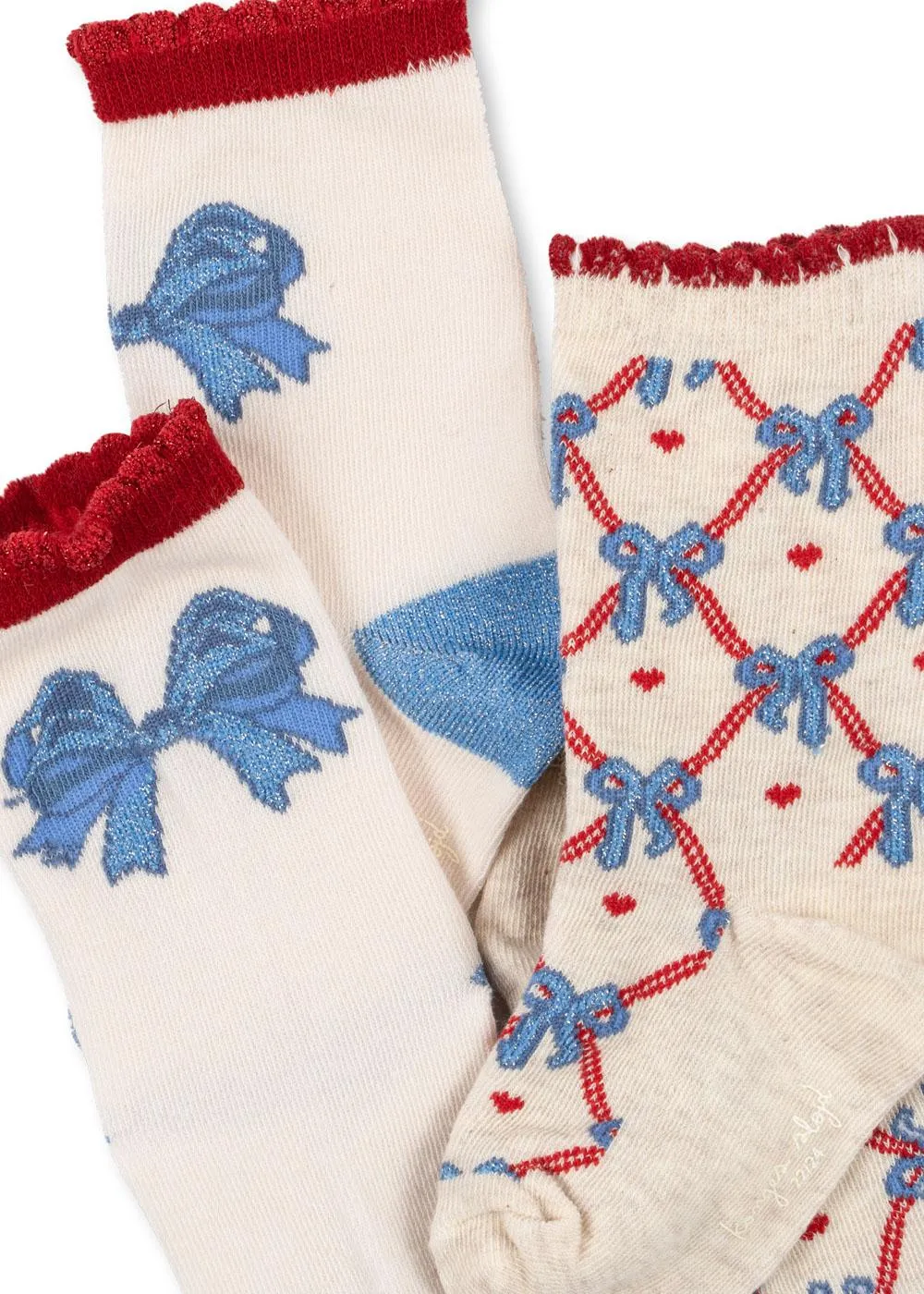2 Pack Jaquard Bow Socks, Bow Mix