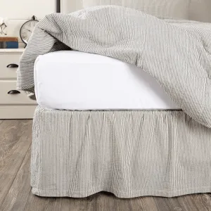 200TC Vintage Ticking Stripe Cotton Percale Gathered Bed Skirt