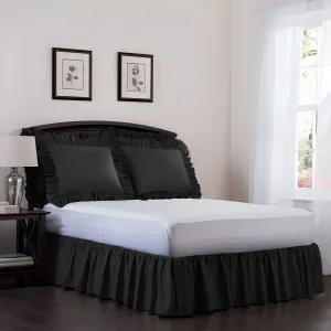 400TC Cotton Sateen Velcro Detachable Ruffle Bed Skirt