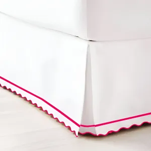 400TC Sateen Cotton Scallop Embroidery & Border Tailored Bed Skirt