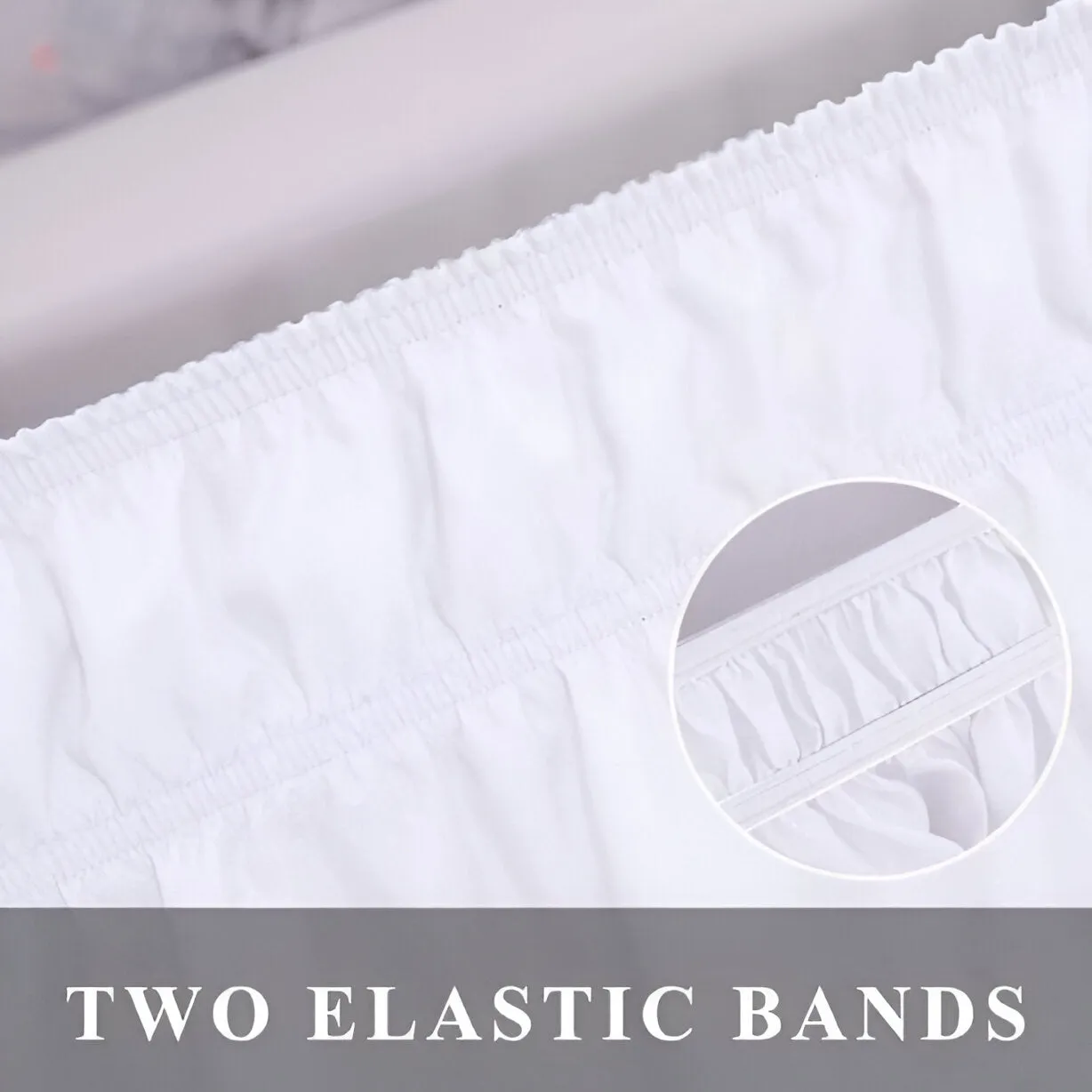 400TC Sateen Solid Cotton Triple Embroidered Wrap Around Bed Skirt