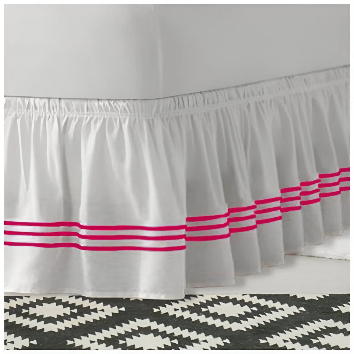 400TC Sateen Solid Cotton Triple Embroidered Wrap Around Bed Skirt