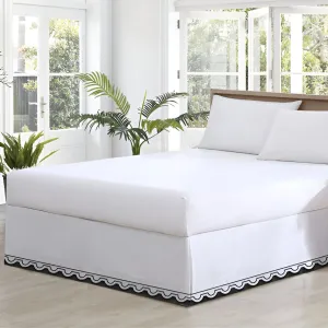 400TC U Shape Solid Cotton Scallop Embroidery Tailored Bed Skirt