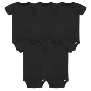 5-Pack Baby Black Ribbed Onesies® Bodysuits