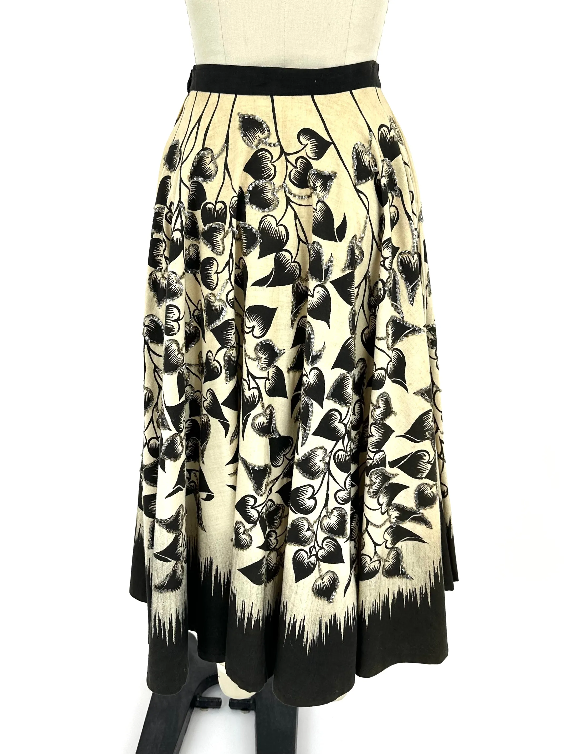 50s Maya de Mexico Sequin Printed Skirt