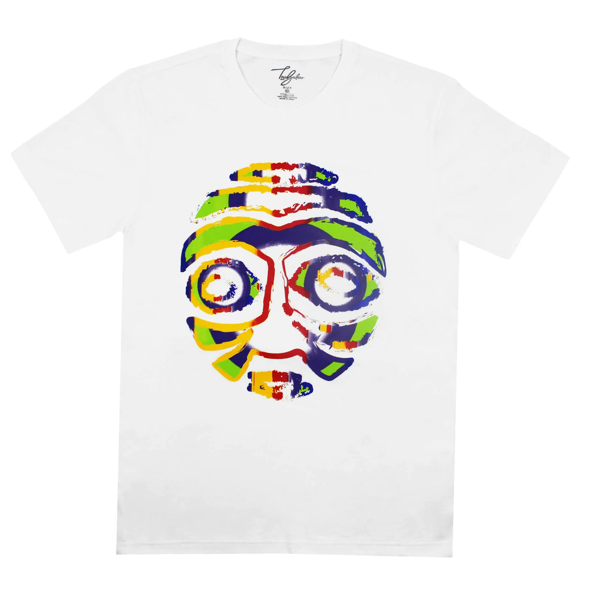 ADDIS ABABA WARRIOR MASK WITH BLACK EYES (UNISEX SHORT SLEEVE T-SHIRT)