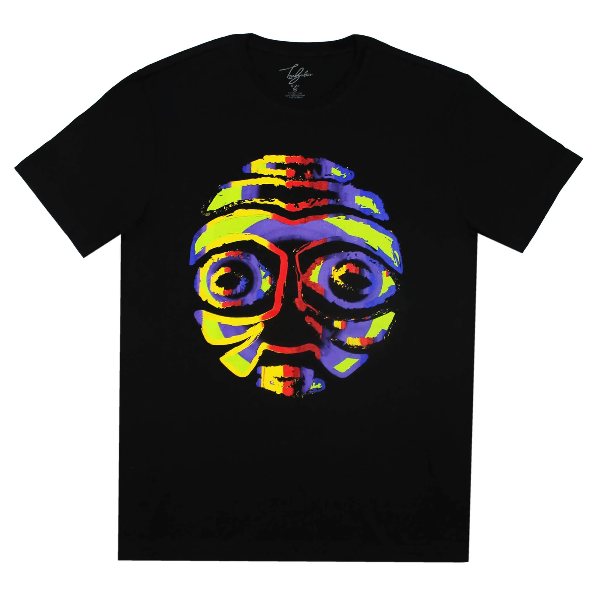 ADDIS ABABA WARRIOR MASK WITH BLACK EYES (UNISEX SHORT SLEEVE T-SHIRT)