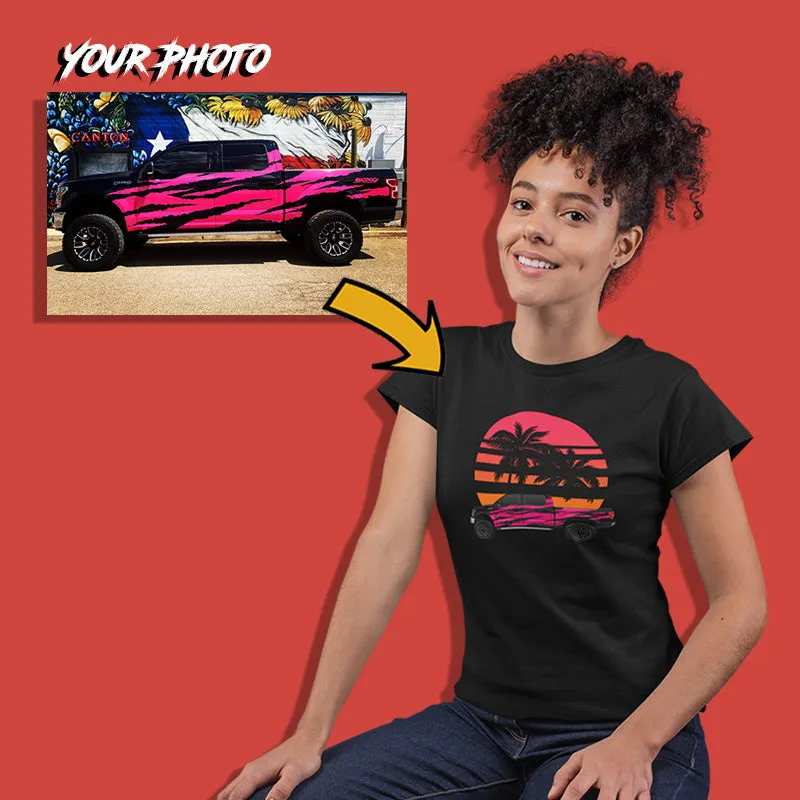 American Cars | Custom Print for Women | Fitted T-shirt