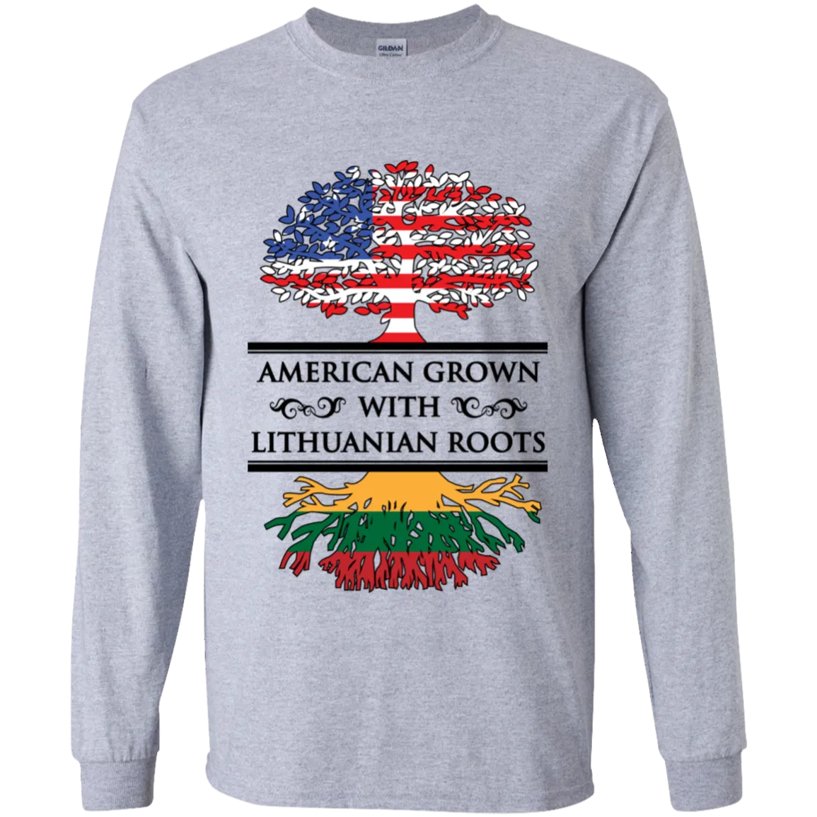 American Grown Lithuanian Roots - Boys Youth Classic Long Sleeve T-Shirt
