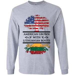 American Grown Lithuanian Roots - Boys Youth Classic Long Sleeve T-Shirt