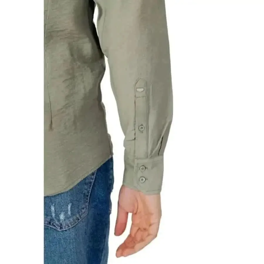 Antony Morato Men's Green Classic Long Sleeve Shirt