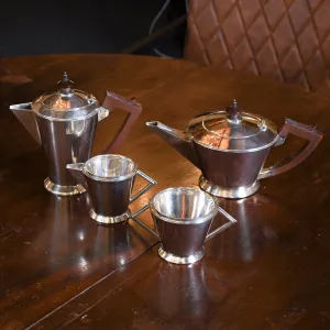 Art Deco 4-Piece Silver Tea Service