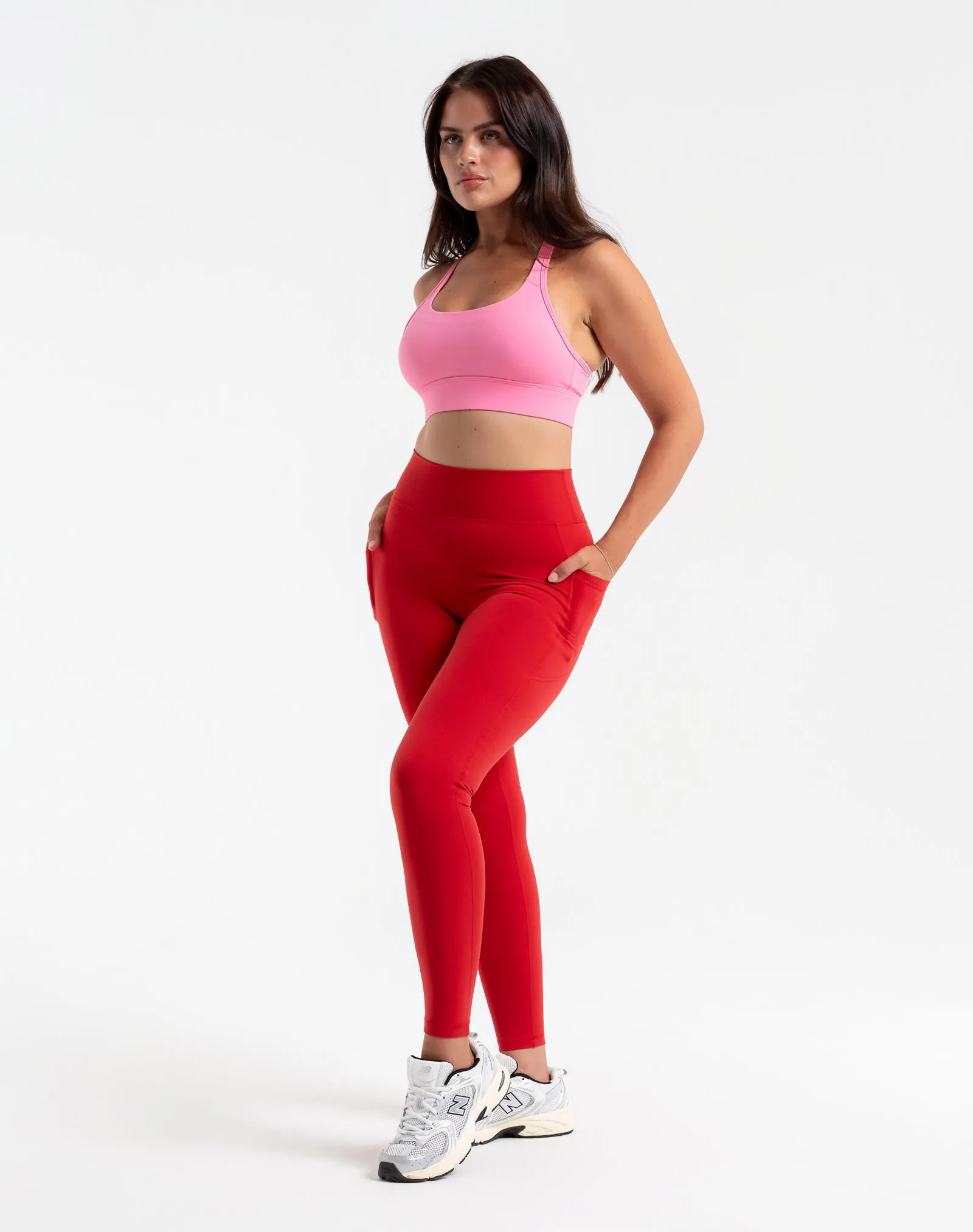 Ascend Pocket Leggings 28" - Scarlet Red