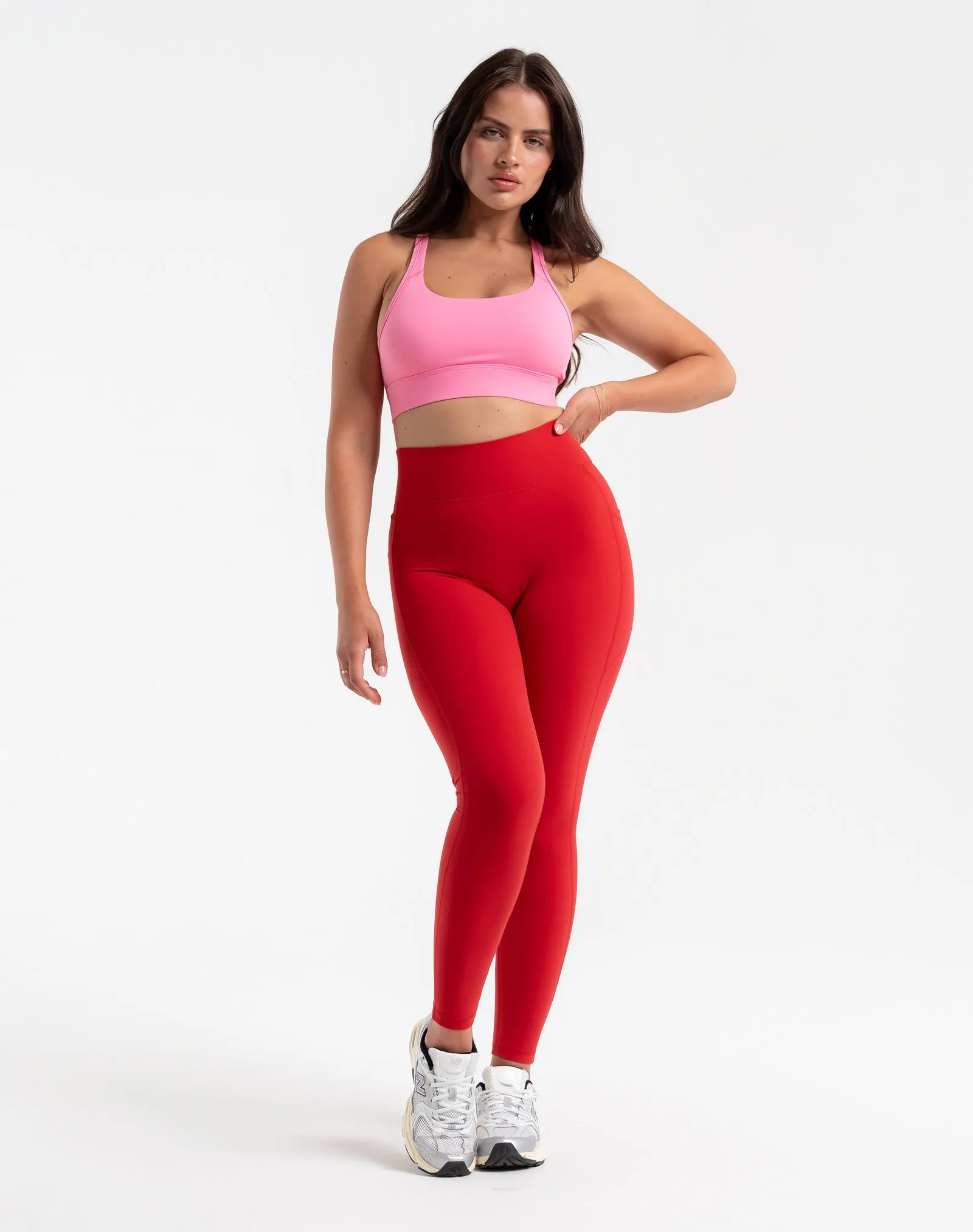 Ascend Pocket Leggings 28" - Scarlet Red