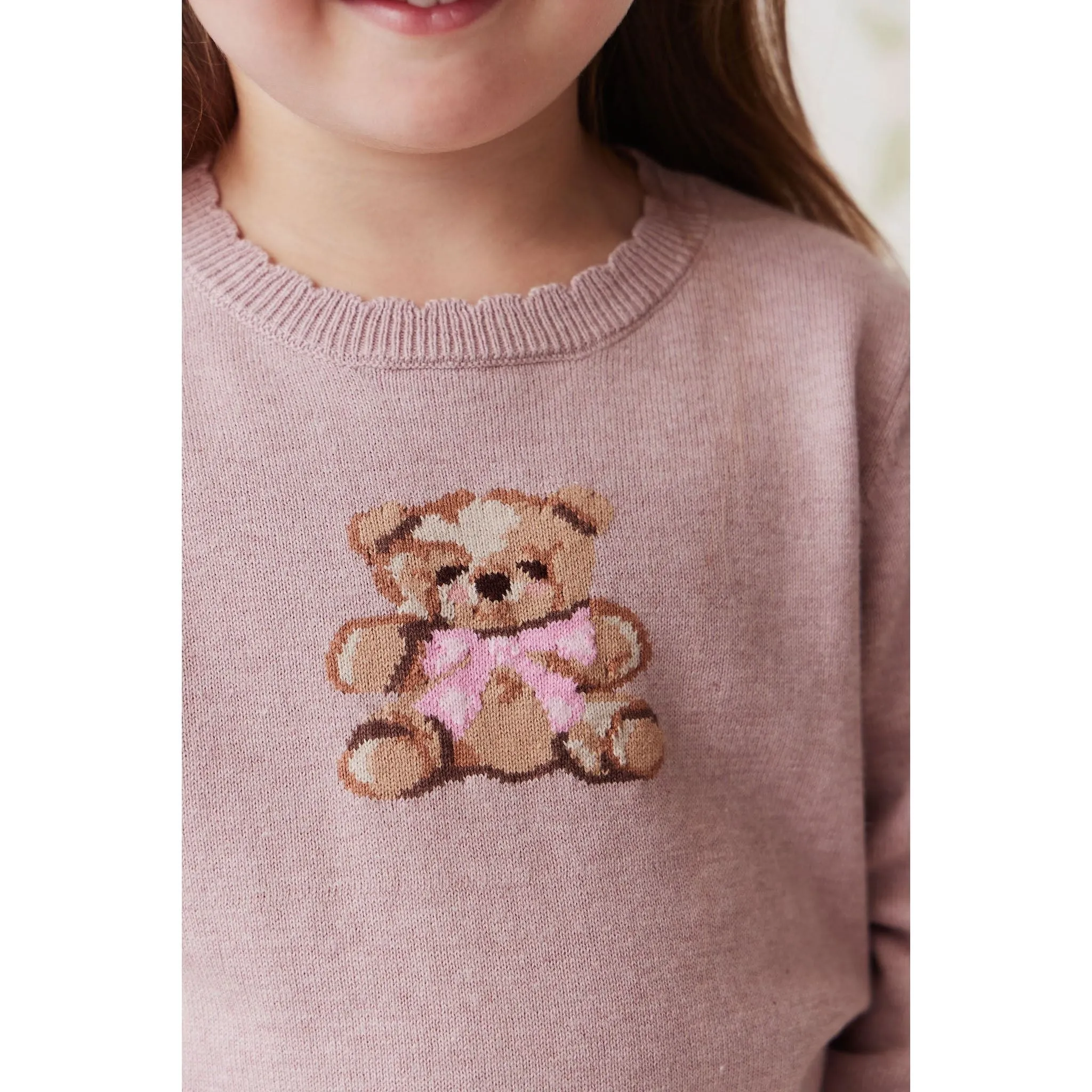 Audrey Knitted Jumper - Powder Pink Marle