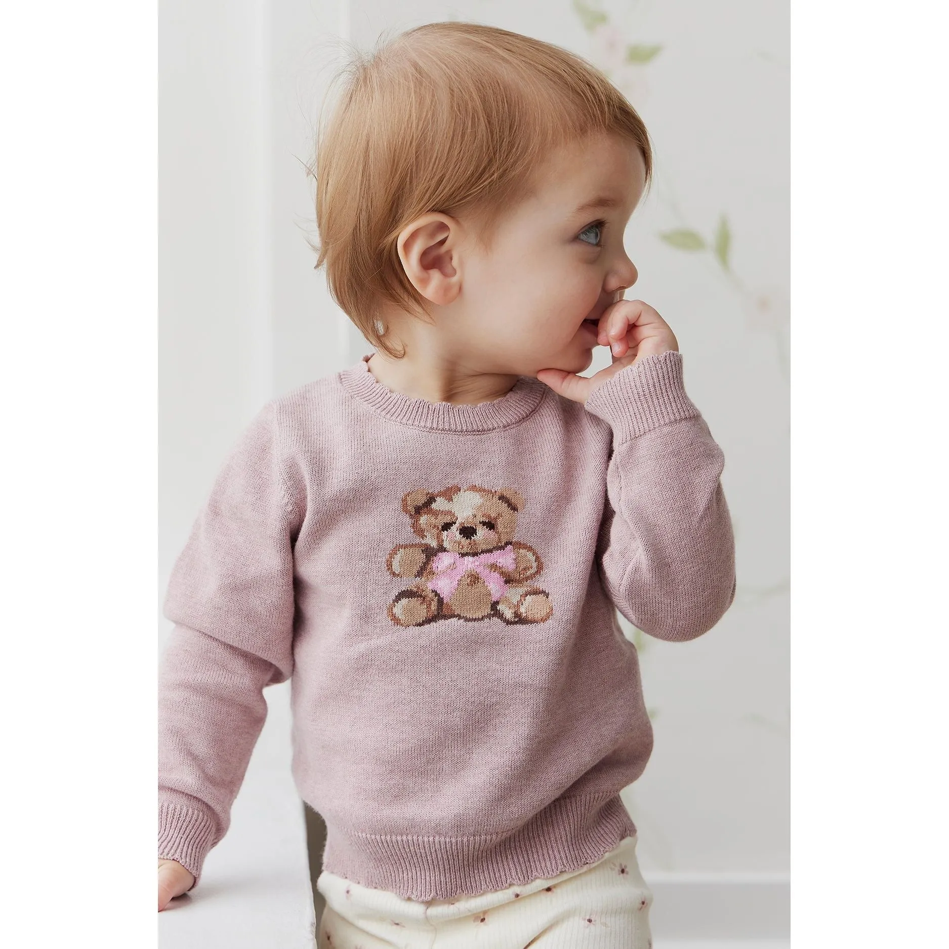 Audrey Knitted Jumper - Powder Pink Marle