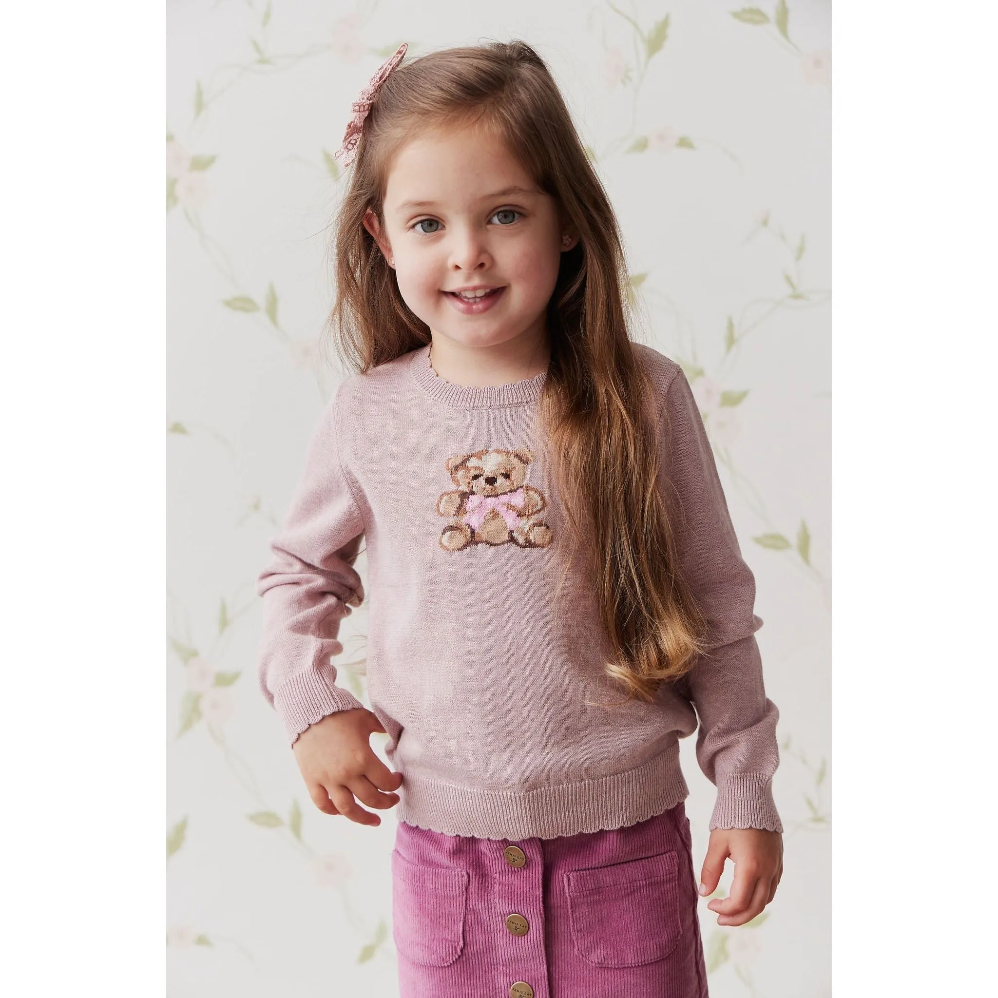 Audrey Knitted Jumper - Powder Pink Marle