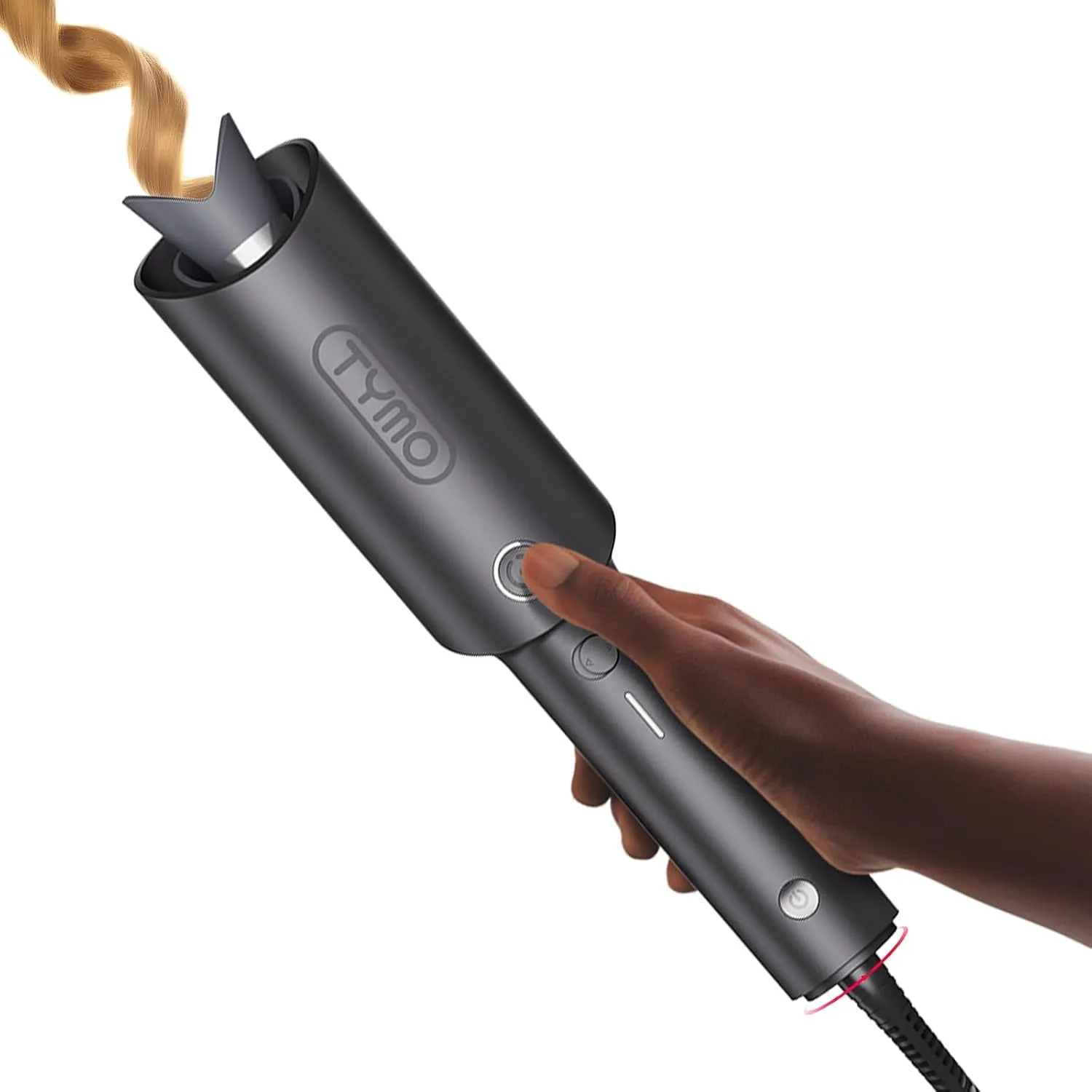 Automatic Rotating Curling Iron -  CURLPRO Beach Waves 1 Inch Curling Wand, Portable Hair Curler, 500 Million Ionic, Dual Voltage & Lightweight for Travel, Ceramic Coating, Metallic Gray