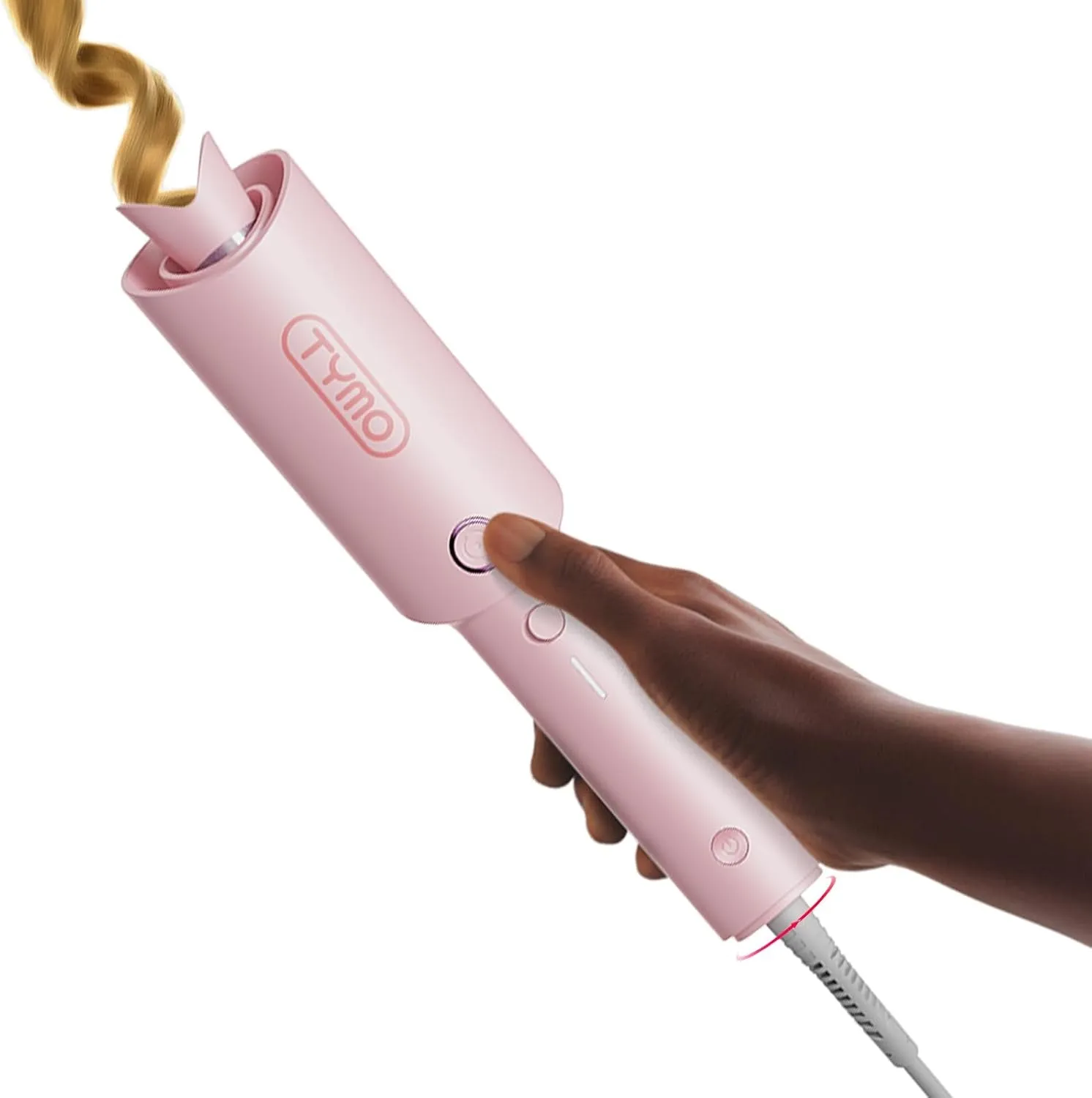 Automatic Rotating Curling Iron -  CURLPRO Beach Waves 1 Inch Curling Wand, Portable Hair Curler, 500 Million Ionic, Dual Voltage & Lightweight for Travel, Ceramic Coating, Metallic Gray