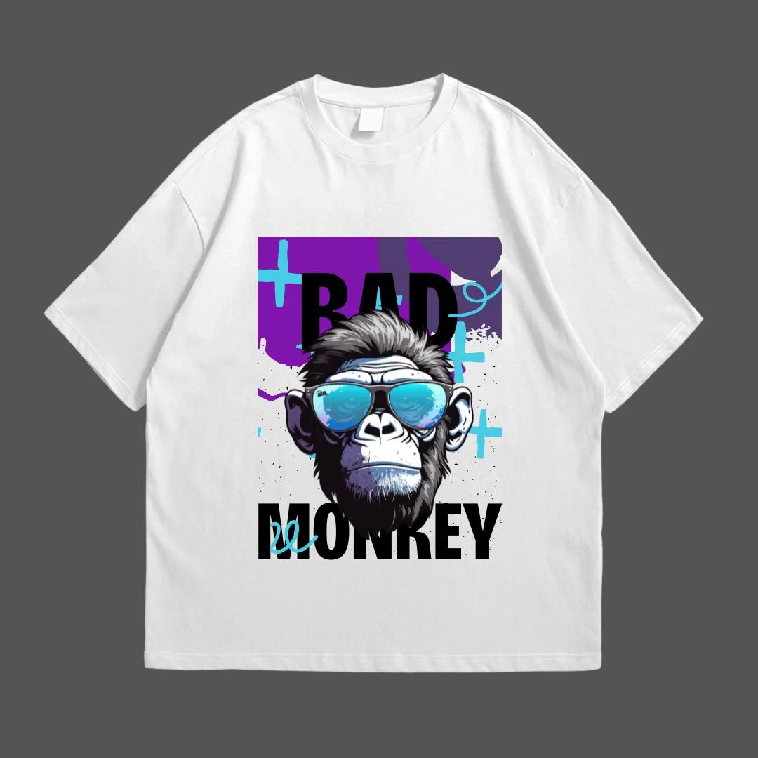 Bad Monkey White Drop Shoulder T-Shirt