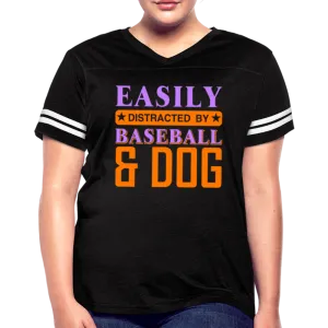 BASEBALL AND DOG Women’s Vintage Sport T-Shirt