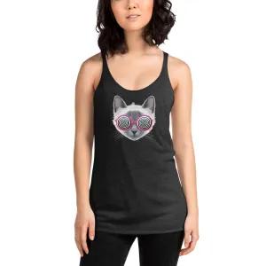 Be Extra! Trippy Cat Women's Racerback Tank