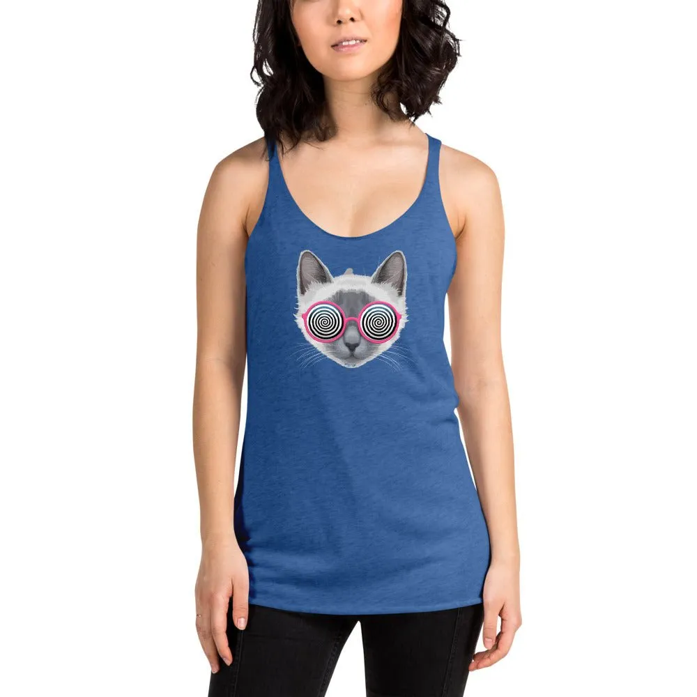 Be Extra! Trippy Cat Women's Racerback Tank