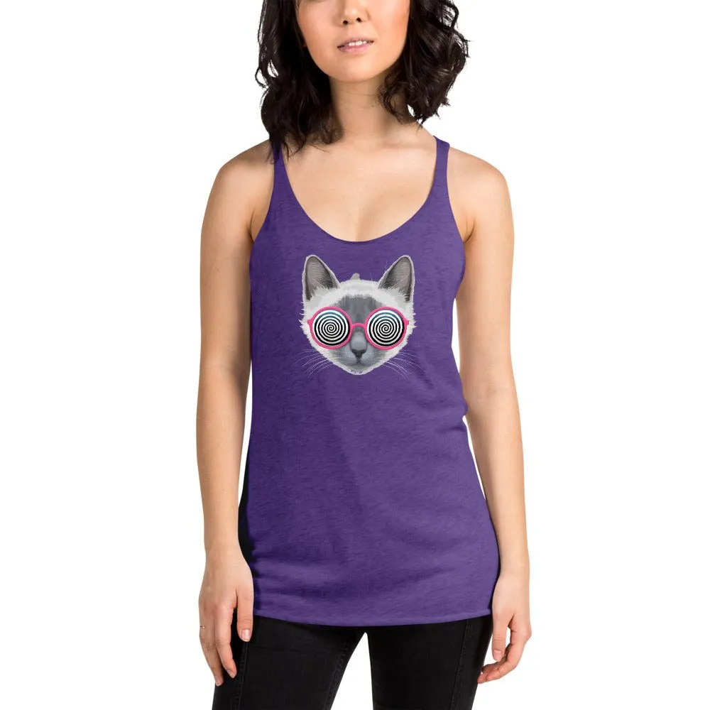 Be Extra! Trippy Cat Women's Racerback Tank
