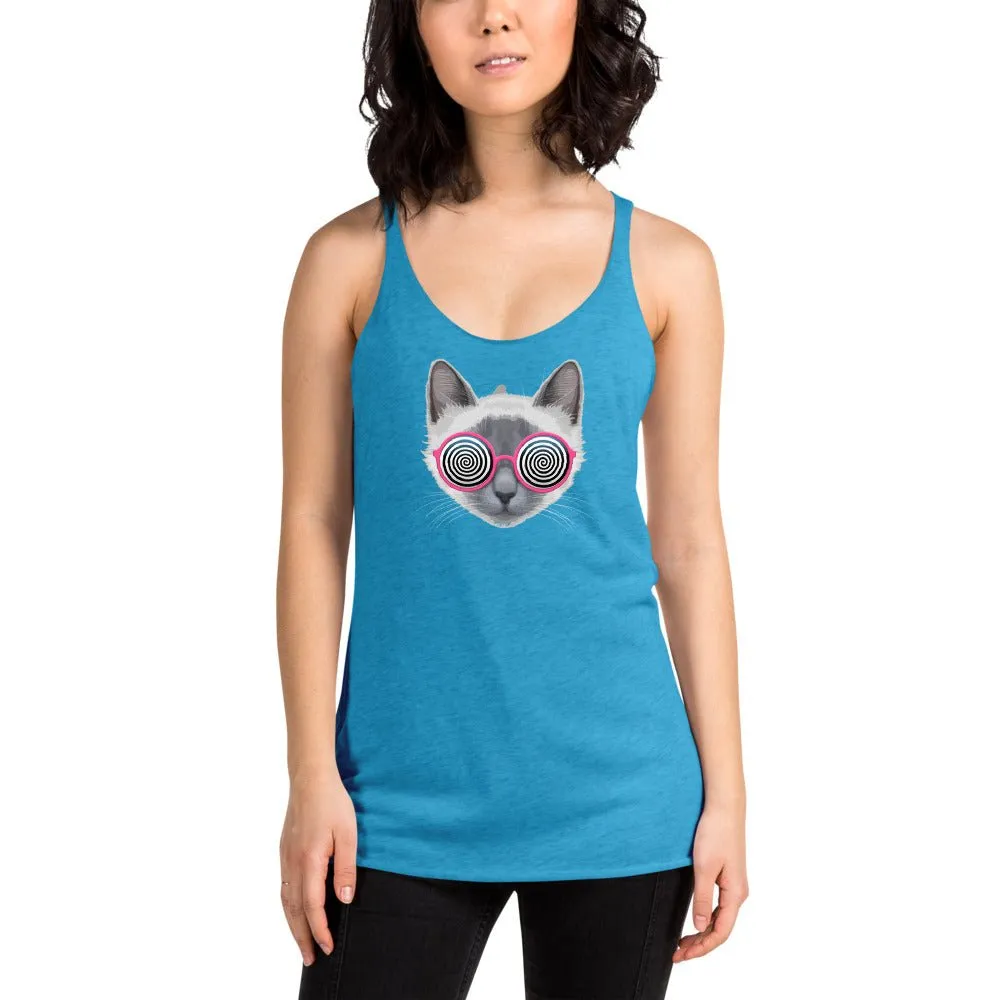Be Extra! Trippy Cat Women's Racerback Tank