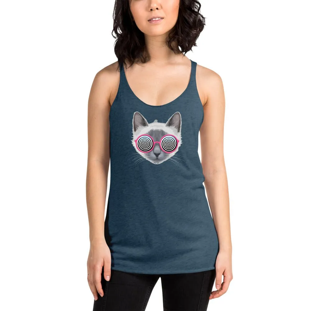 Be Extra! Trippy Cat Women's Racerback Tank
