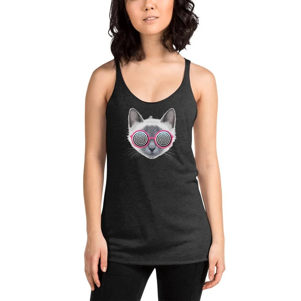 Be Extra! Trippy Cat Women's Racerback Tank
