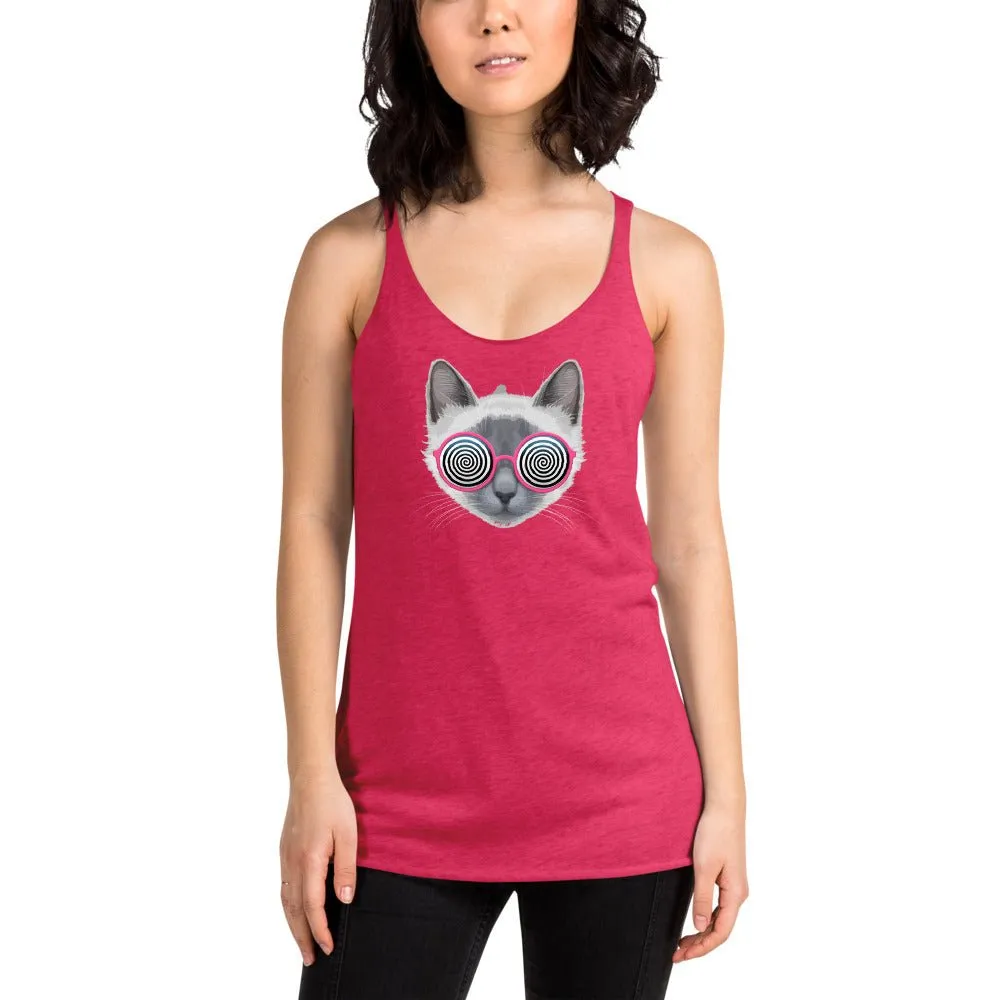 Be Extra! Trippy Cat Women's Racerback Tank