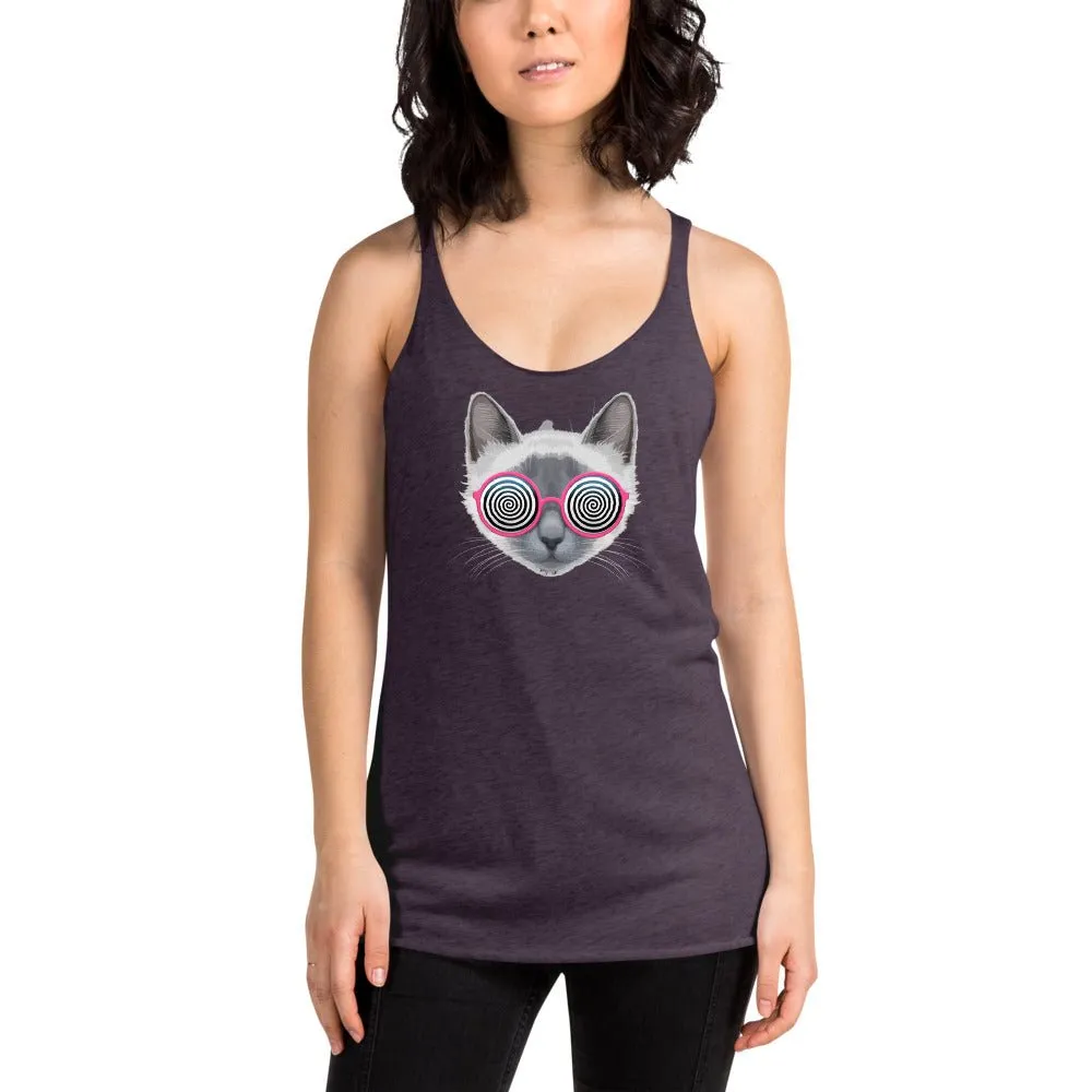 Be Extra! Trippy Cat Women's Racerback Tank