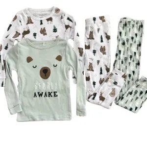Bearly Awake 4 Piece Pajama Set