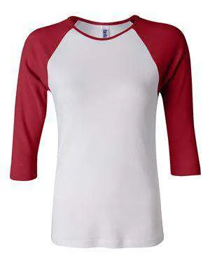 Bella   Canvas Women's Raglan Baseball T-Shirt - 2000