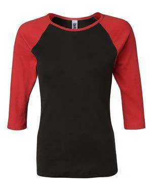 Bella   Canvas Women's Raglan Baseball T-Shirt - 2000