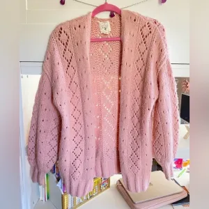Billabong Pink Open Knit Women's Oversized Sweater