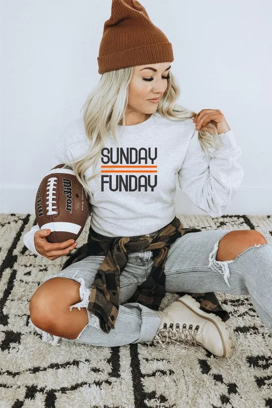 Black and Orange Sunday Funday Crewneck Sweatshirt S-XL