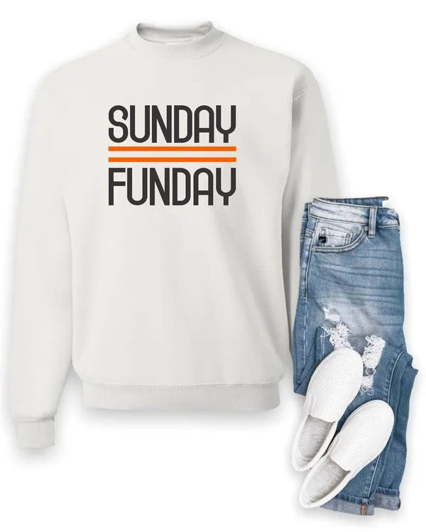 Black and Orange Sunday Funday Crewneck Sweatshirt S-XL