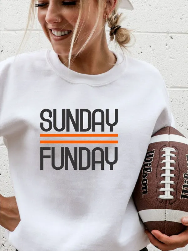 Black and Orange Sunday Funday Crewneck Sweatshirt S-XL