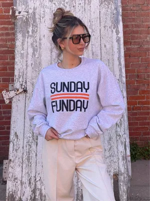 Black and Orange Sunday Funday Crewneck Sweatshirt S-XL