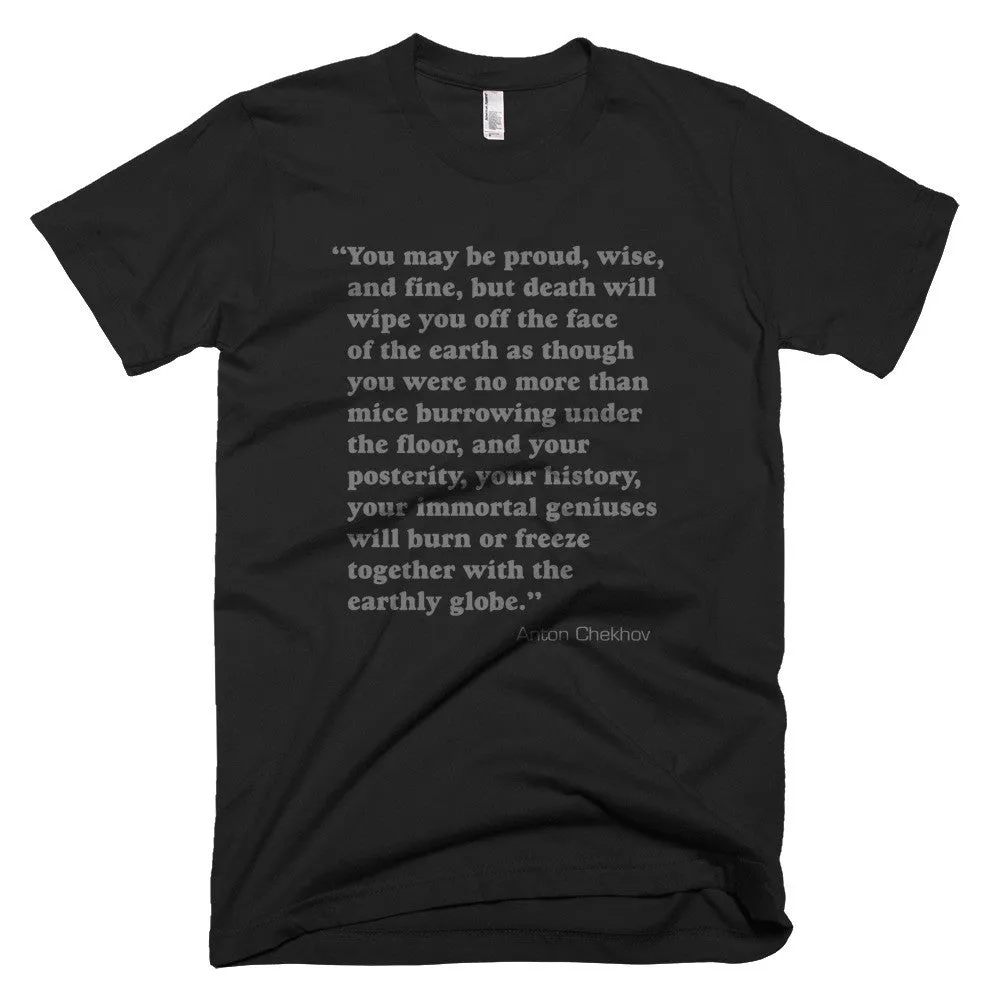 Bleak "Chekhov" Quote Unisex Tee in Gray