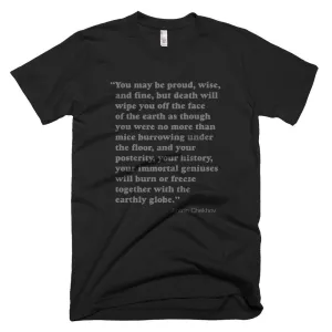 Bleak "Chekhov" Quote Unisex Tee in Gray
