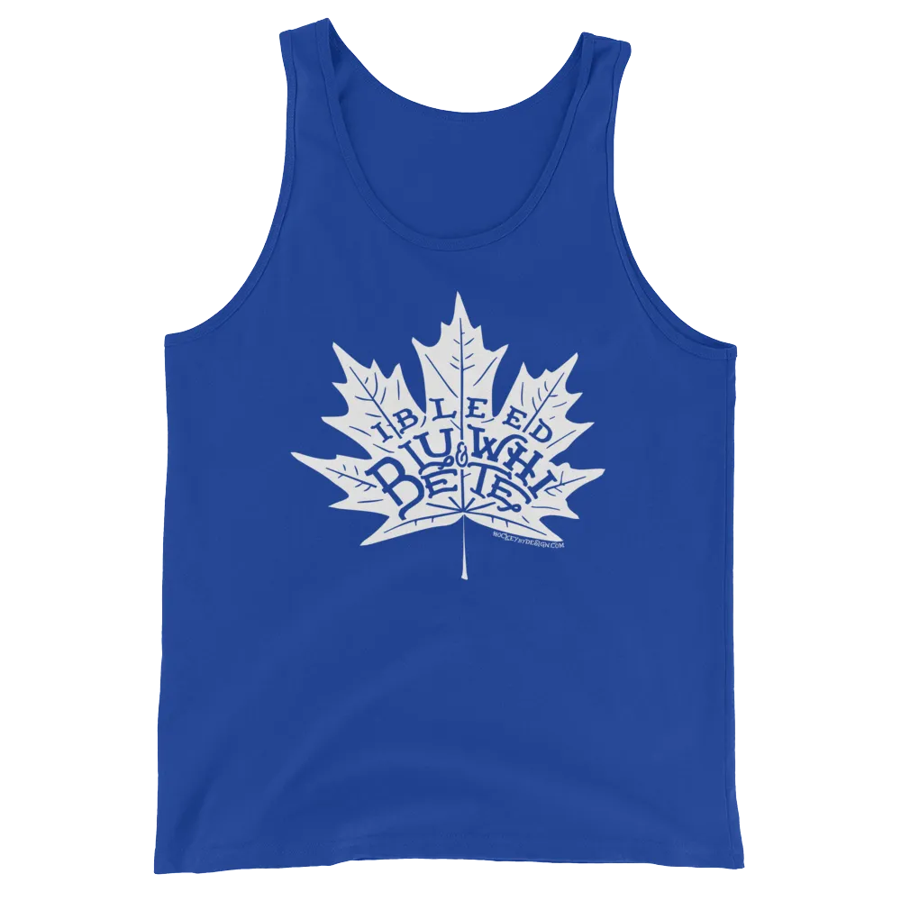 Blue and White Leaf