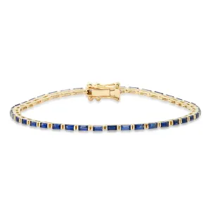 Blue Sapphire Baguette Tennis Bracelet