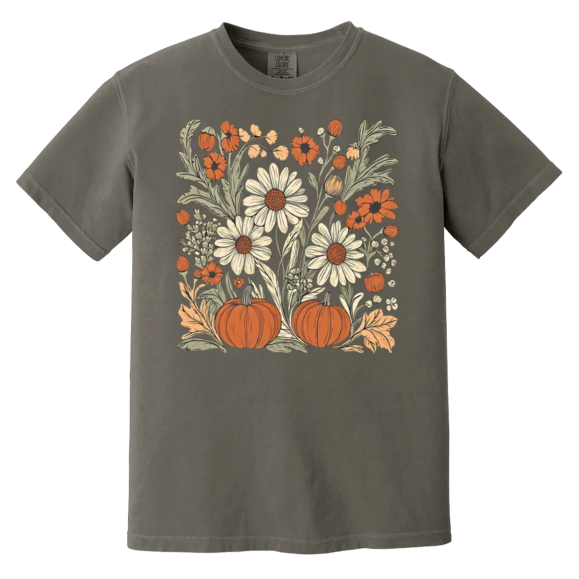 Boho Floral Pumpkin Comfort Colors T-Shirt – Cozy Fall Fashion for Autumn Lovers!
