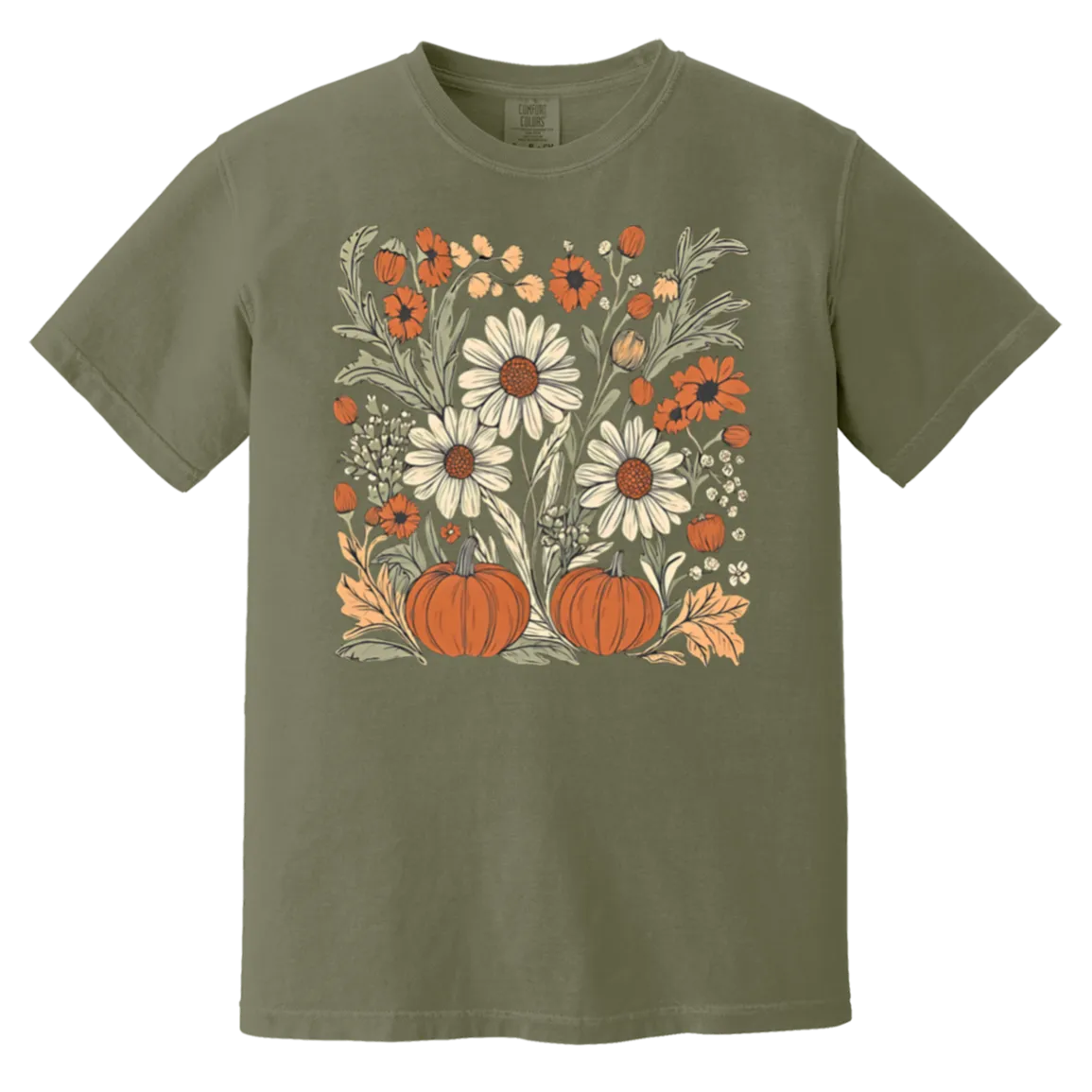 Boho Floral Pumpkin Comfort Colors T-Shirt – Cozy Fall Fashion for Autumn Lovers!